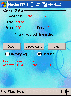 FTP Server Pantalla Principal